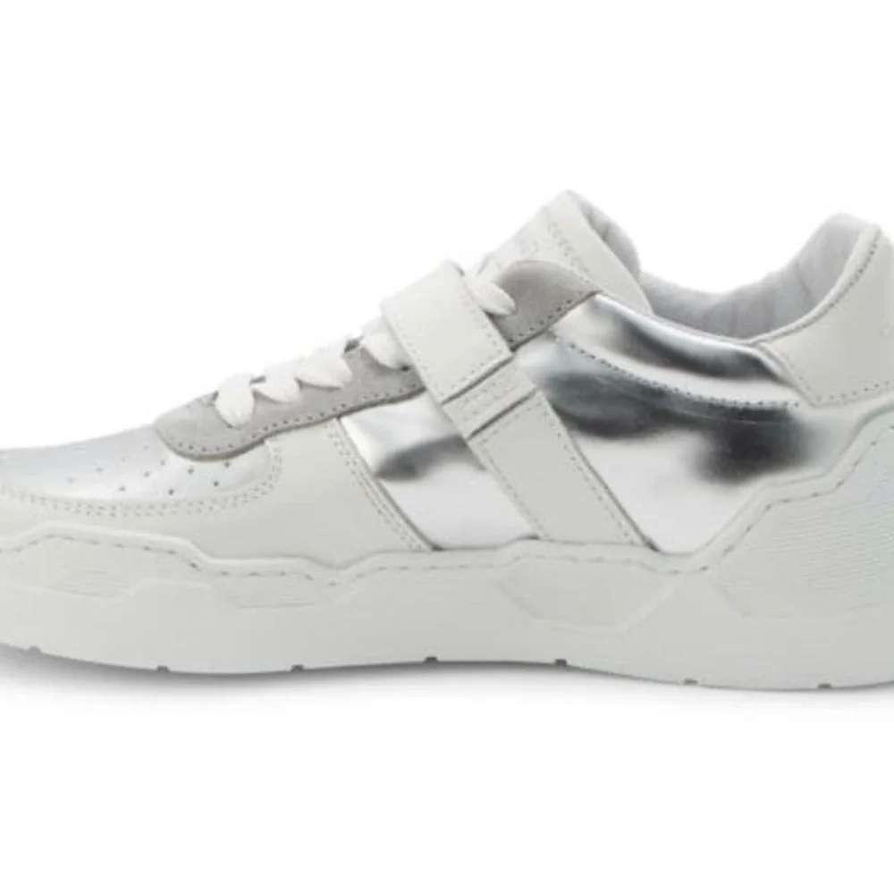 COSTUME NATIONAL Metallic Leather Sneakers. Size 38 B . New - Picture 8 of 11